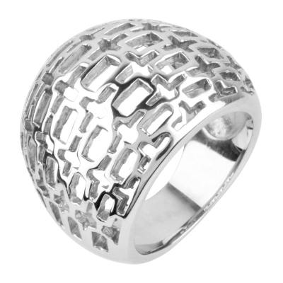 Women's 316L Stainless Steel Cocktail Ring with Rectangular Cut Out Design